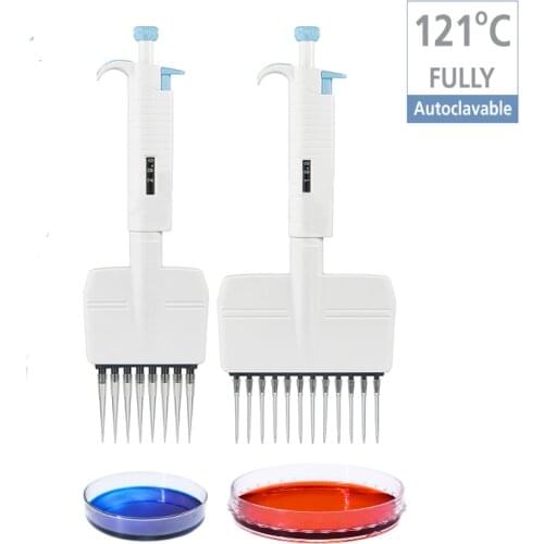 MicroPette Fully Autoclavable 121°C 8 12 Channel Adjustable Volume Pipettes Lab pipettes