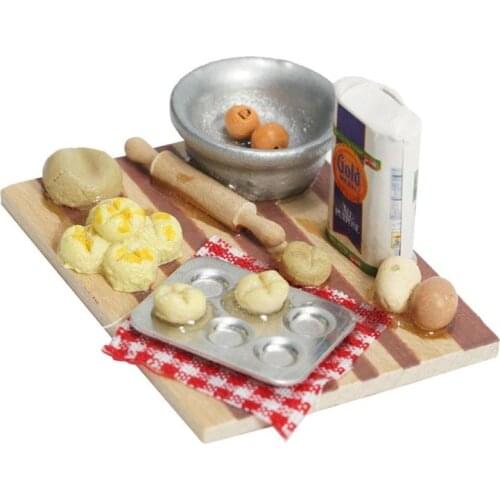 Mini Pastry Making Station Chopping Board Kitchen Making Tools 1:12 Doll House 1:12 Doll House Scene Decoration Toys Kids Gifts