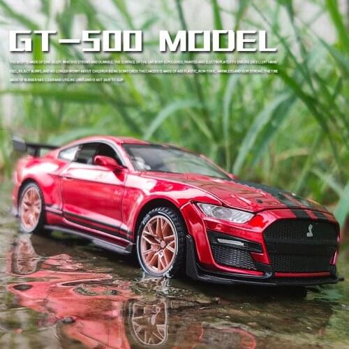 1:32 High Simulation Supercar Ford Mustang Shelby GT500 GT350 Car Model Alloy Pull Back Kid Toy Car 4 Open Door Childrens Gifts