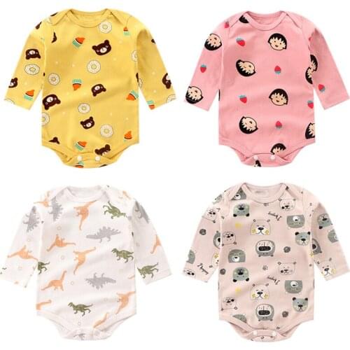 New Autumn Baby girl clothes Spring Pure Cotton Climbing baby bodysuits Twin Clothes Boy And Girl 0-24m cartoon home pajamas