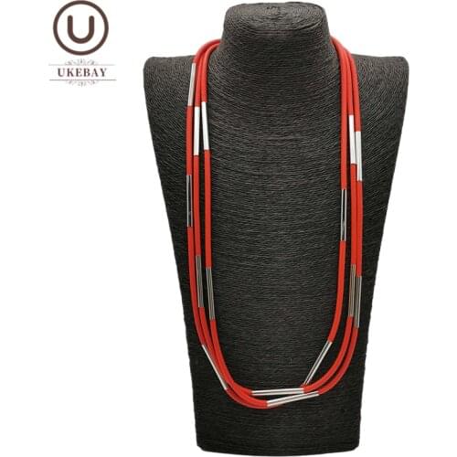 UKEBAY New Choker Necklaces Handmade Necklace Women Rubber Jewelry Ethnic Jewellery Bohemia Style Fashion Clothes Chain Necklace