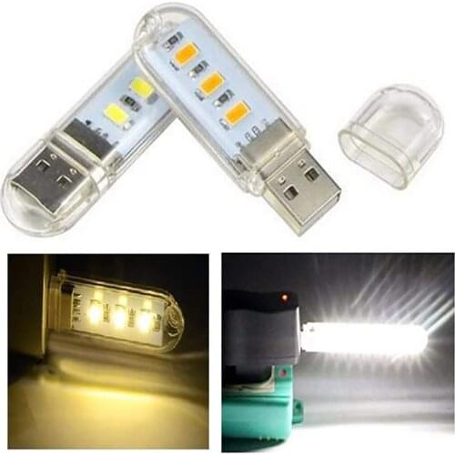 New Mini USB LED Lamp Book lights 3 LEDs 5730 SMD 1.5W Camping Bulb Nightlight For PC Laptops Notebook Reading Night light