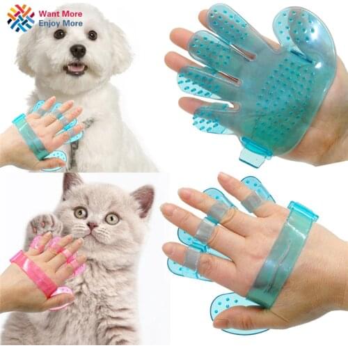 1/2pcs Pet Brush Glove Pet Hair Glove Cat Dog Grooming Shower Bath Massage Brush Comb Glove Pet Finger Hand Shaped Glove Furmins
