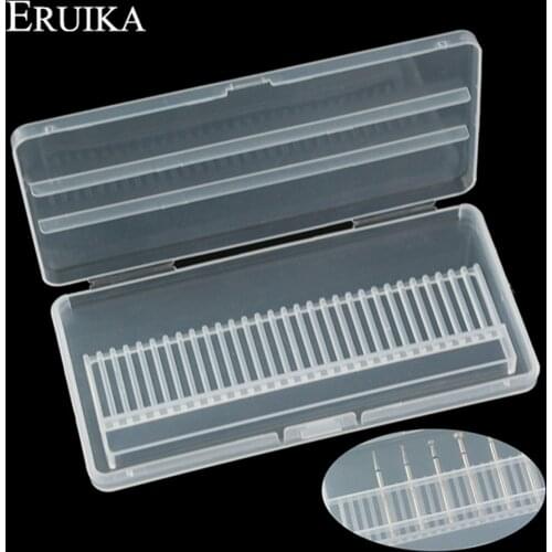 1PCS Transparent Acrylic Nail Drill Holder 30 Holes Plastic Display Stand Container for Drill Bit Art Exhibition Organizer Box