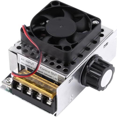 4000W 220V AC SCR Electric Voltage Regulator Dimmer Electric Motor Controller With Fan
