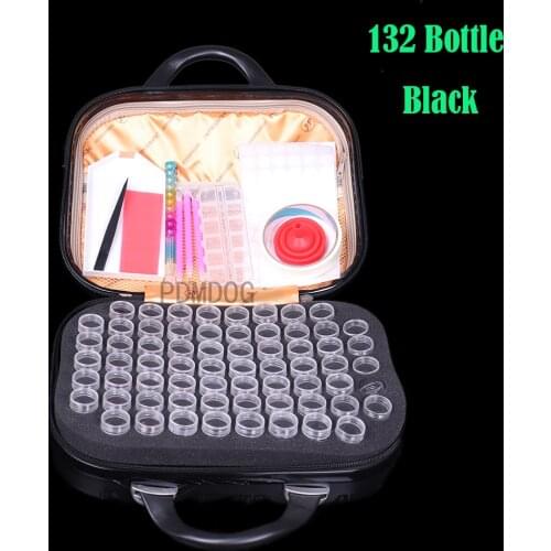 With 20pcs tools Diamond Painting Storage Box 132 Bottles Diamond Painting Accessories Tools Bead Mosaic Storage Container Bag