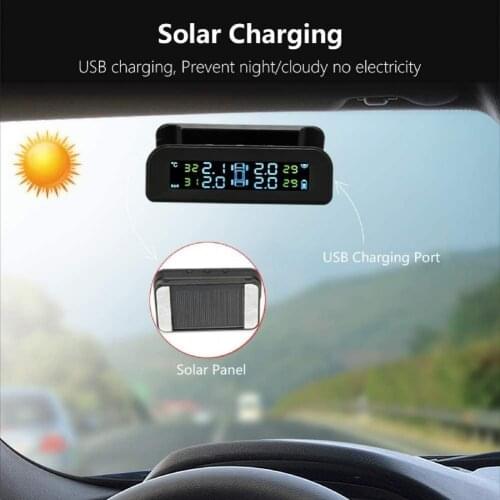 Anti-oxidizing Easy Reading Solar Power Tire Pressure Monitoring System for Vehicles