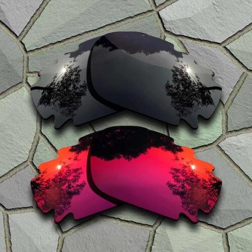 Grey Black&Violet Red Sunglasses Polarized Replacement Lenses for Oakley Jawbone Vented