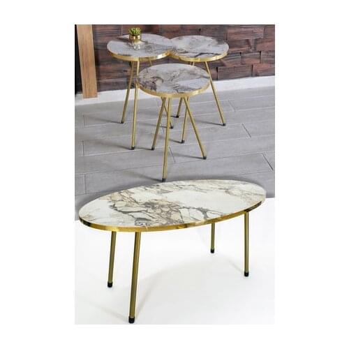 Modern Zigon coffee table And coffee table in the Middle Ellipse Gold Metal Toe Gold Set coffee tables table basse furniture living room table