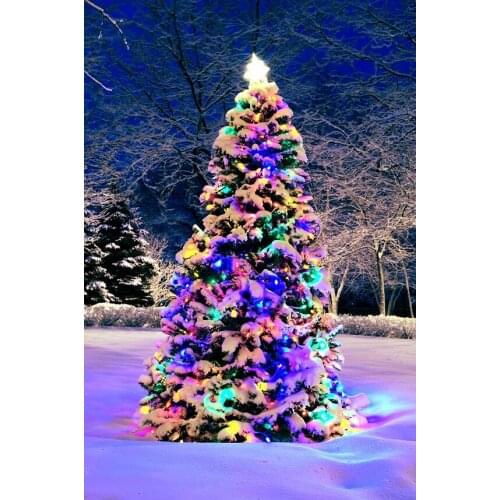 VinylBDS 5X7FT Christmas Photography Backdrop Christmas Tree Backgrounds For Photo Studio
