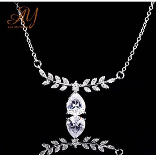 Anillos Yuzuk New Luxury Yellow Color Pear Cut Stone Necklace For Women Lady Anniversary Gift Fine Jewelry Wholesale