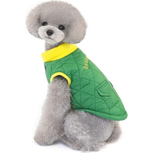 A Winter Pet Dog Clothes Warm Sleeveless Jacket Thick Cotton Coat Waterproof Small Dogs Pets Clothing For French Bulldog Puppy