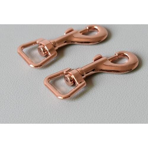 10 Pcs/Lot Rose Gold 15mm Metal hook buckle for dog leash handbag luggage strap hardware environmental Swivel Clasp high quality