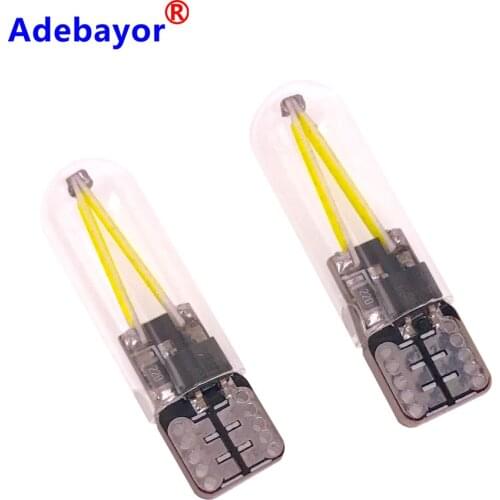100pcs T10 canbus W5W cob glass car light Led Filament Light auto automobiles reading dome bulb lamp DRL car styling 12v
