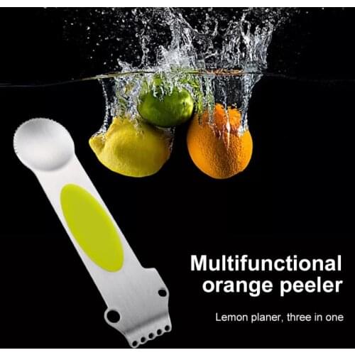 3 In 1 Orange Peeler Lemon Slicer Zester Grater Circumcision Digging Spoon Kitchen Fruit Stripper Cutting Tools Accessories