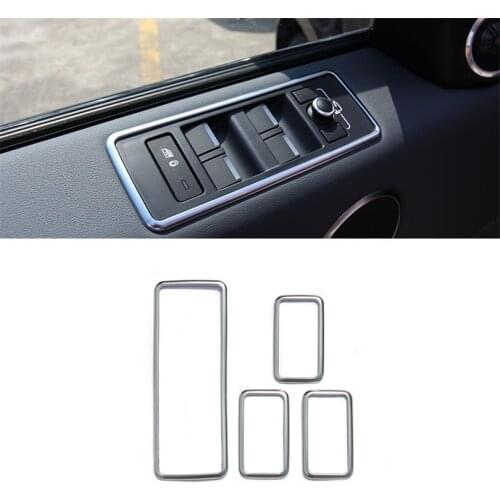 4pcs ABS Chrome Window Lift Button Frame Trim For Land Rover Range Rover Sport 2014 2015 2016 2017