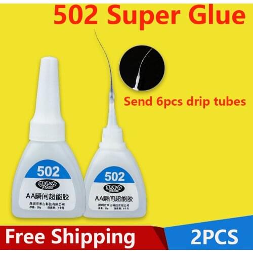 502 Strong Glue Handmade DIY Super Glue Jewelry Paste Plastic Toy Metal Special Drying Transparent Glue 3 Seconds quick-dry 2Pcs