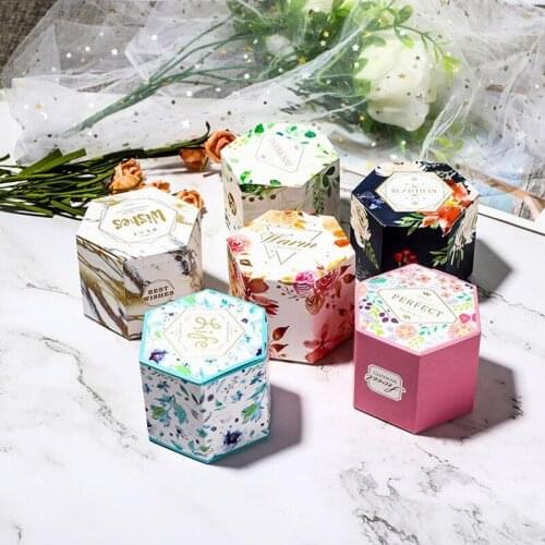6.2x4.1x4.1cm 10pcs new style DIY small size wedding candy box six color /style thank you Creative Korean gift decoration box