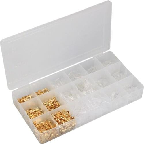 600PCS Insulated Electrical Wire Crimp Terminals 2.8/4.8/6.3mm Female & Male Spade Connectors Assortment with Box