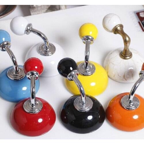 7 colors Hot selling-Bathroom Accessories European Chrome Plated ceramic Robe Hook ,Clothes Hook,Coat Hook,Bathroom Products