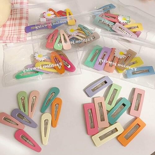 8/10pcs/set Colorful BB Clips Candy Color Sweet Geometric Womwn Girls Hair Ornament Hairpin Hair Clips Barrette Hair Accessories