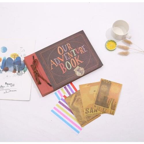 1PC DIY Handmade Retro Photo Album Adventure Book Wedding Travel Stickers Scrapbook My Adventure Movie Scrapbook Album