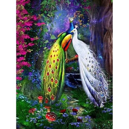 Diamond Painting Animals 5D DIY Mosaic Full Square/Round Drill Diamond Embroidery Peacock Cross Stitch Decoration Home