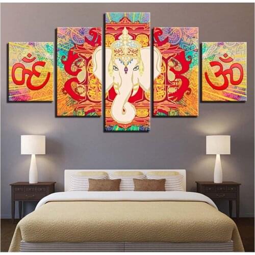 Diamond Painting Cross Stitch Kits Full Diamond Embroidery 5D Diamond Mosaic Home Decor 5 Pieces Hindu God Elephant Still life