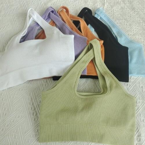 Fitness Sports Bra Vest Cross Strap Yoga Bras Without Straps Women Solid Color Seamless Top Push Up Gym Running Underwear Wear