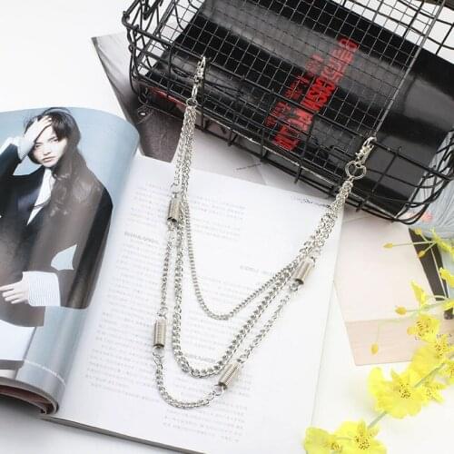 Punk Trousers Chain Keychain for Women Pants Chain Multi Layer Belt Waist chains Hip Hop Hook hiphop Jewelry