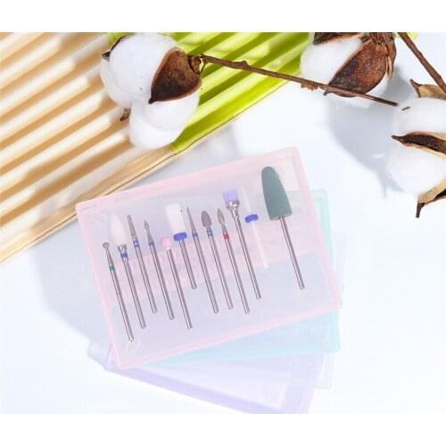 Storage Case for Nail Drill Bits Electric Mill Cutter Holder Container Manicure Drill Acrylic Empty Box Accessories Tool