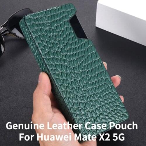 Genuine Leather Side Opening Case Pouch For Huawei Mate X2 5G Case Pouch Bag For Huawei MateX2 Case Bag For Huawei Mate X2 Case