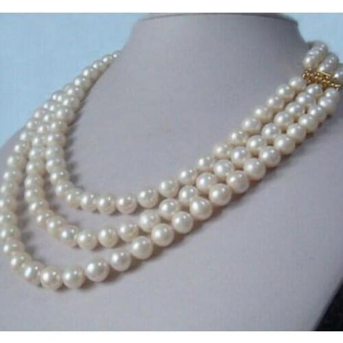 Fantaisie livraison gratuite 18 "Baroque AAA 10-11MM doré mer du sud collier de perles naturelles