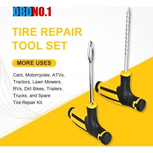Car Tire Repair Tool Tire Repair Kit Studding Tool Set Puncture Plug Practical Hand Tools for Bike Car Truck Motorbike Z4