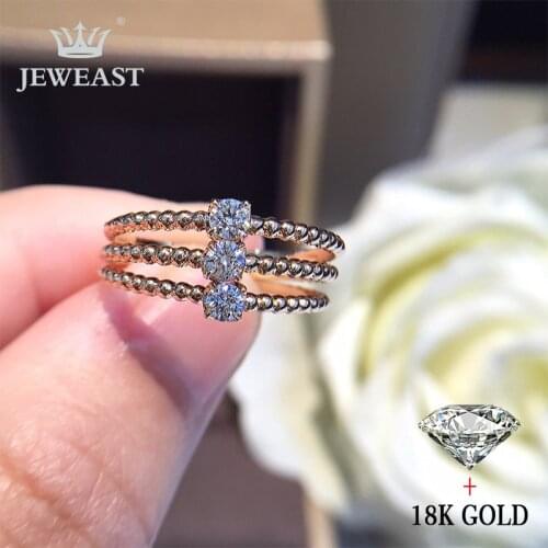 Natural Diamond 18K Gold Pure Gold Ring Beautiful Gemstone Ring Good Upscale Trendy Classic Party Fine Jewelry Hot Sell New 2019