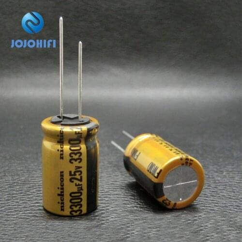 2pcs-20pcs/Lots of 3300uF 25V 16*25mm FW Capacitor Pitch 7.5mm 85 ℃ 25V/3300UF Gold Audio fever Filter Electrolytic Capacitors
