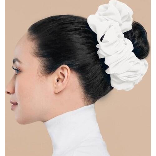 Hot Selling Wholesale Malaysian Bunch Hair Tie Premium Chiffon Hijab Scrunchie Designer Flexible Rubber Band Headwear