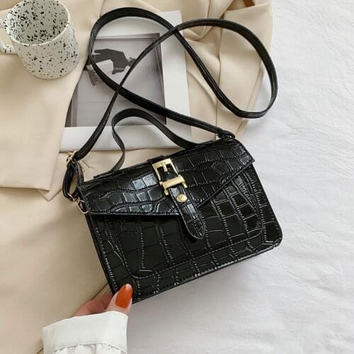 Fashion Trend Square Handbags For Women Pu Leather Simple Style Female Shoulder Bag Designer Stone Small Ladies Crossbody Bag