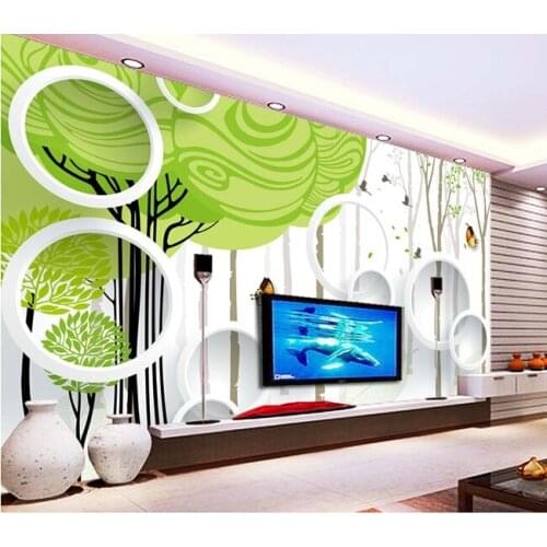 The custom papel de parede,abstract tree 3D circle papel de parede,living room sofa TV wall bedroom wall paper