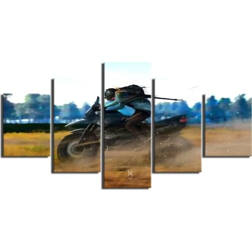 Canvas Printed Poster Modern Home Decoration 5 Pieces Pubg Painting Game Character Wall Art Pictures Cuadros Living Room Modular