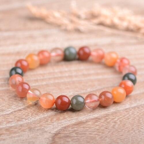Genuine Natural Colorful Rutilated Quartz Beads Bracelet Women Men Energy Gemstone Stretch Crystal Jewelry