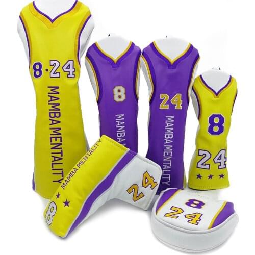 Limited MAMBA Golf Headcover PU Golf Driver Fairway Woods Hybrid Putter Covers To Commemorate Kobe