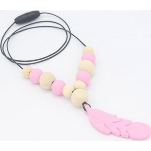 Food Grade Silicone Teething Necklace Baby Teething Toy Silicone Beads Baby Teether Necklaces Chewing Toys Toddler Shower Gifts