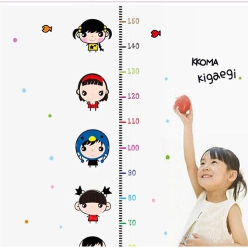 Naughty child growth chart wall stickers AY636 diy removable vinyl art decals home decorations cartoon wallpaper