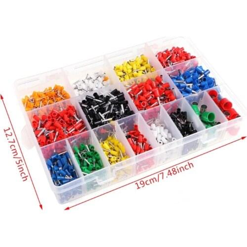 P15D 2120 Pcs Insulated Cord Pin End Terminal Bootlace Ferrules Kit Set Wire Copper