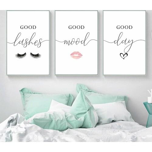 Eyelashes Prints Makeup Vanity Lashes Poster Beauty Salon Painting Picture Nordic Wall Art Canvas For Living Room Home Decor