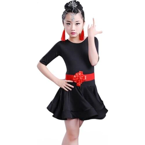Latin Dance Dress For Girls Children Kid Practice Latin Dancewear Competition Dancing Clothing Girl Dance Costumes For Children