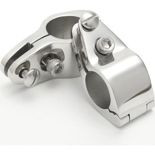 22/25mm 316 Stainless Steel Fitting Boat Bimini Top Hinged With 2 Screws Jaw Slide Easy Install Marine Hardware Vehicle Parts