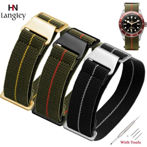 20mm 22mm Army Parachute bag Nato elastic nylon strap Men Replace Band Sports Wristband for NATO Watch Strap Bracelet 2021