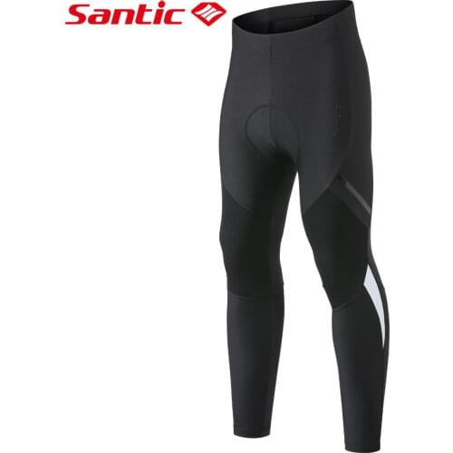 Santic Men Cycling Pants Fleece Riding Trousers Keep Warm MTB Bike Bicycle Cycling Pants Sponge Cushion Asian Size M0C04123